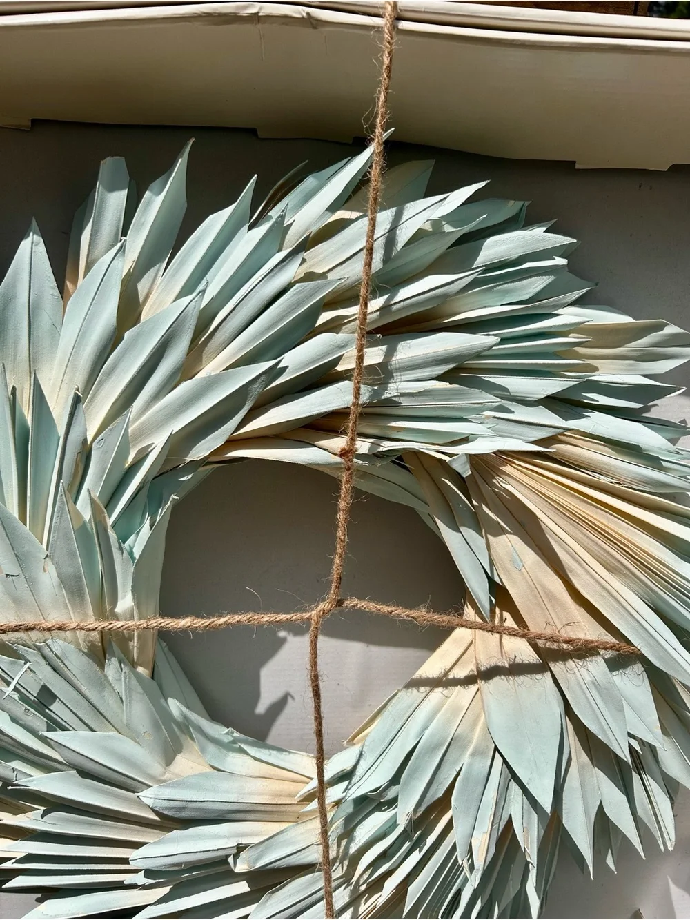 Threshold Light Blue and Natural Preserved Palm Wreath